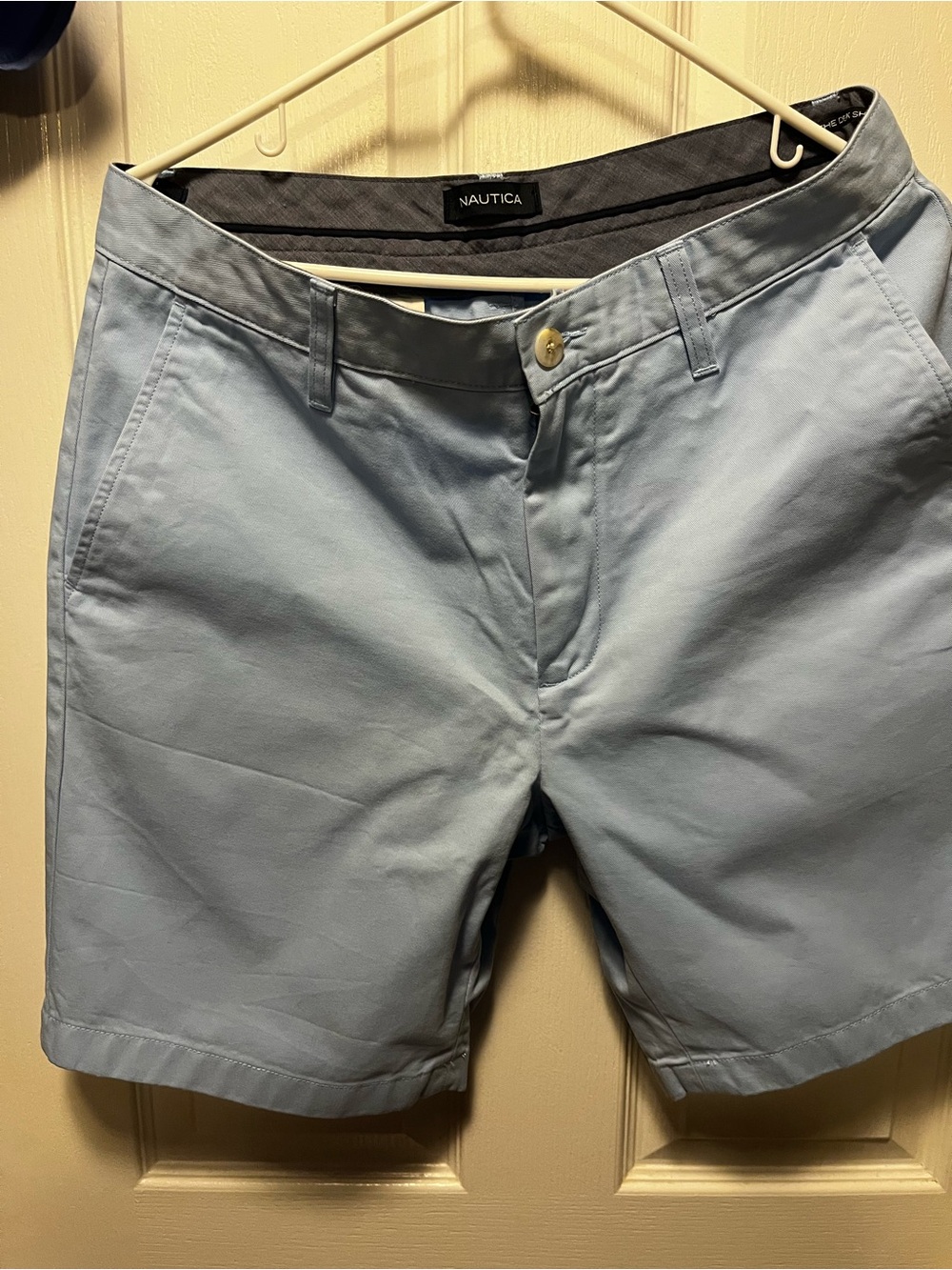 Nautica Pale Blue Flat Front Men's Chino Shorts